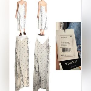 Theory (Exclusive) Milania C Bandana V-Neck Silk Bohemian Maxi Dress